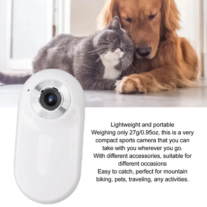 Pet Collar Camera USB Rechargeable HD 1080P LCD Display Lightweight Pet Sport Camera Support Video and Photo Function for Cats