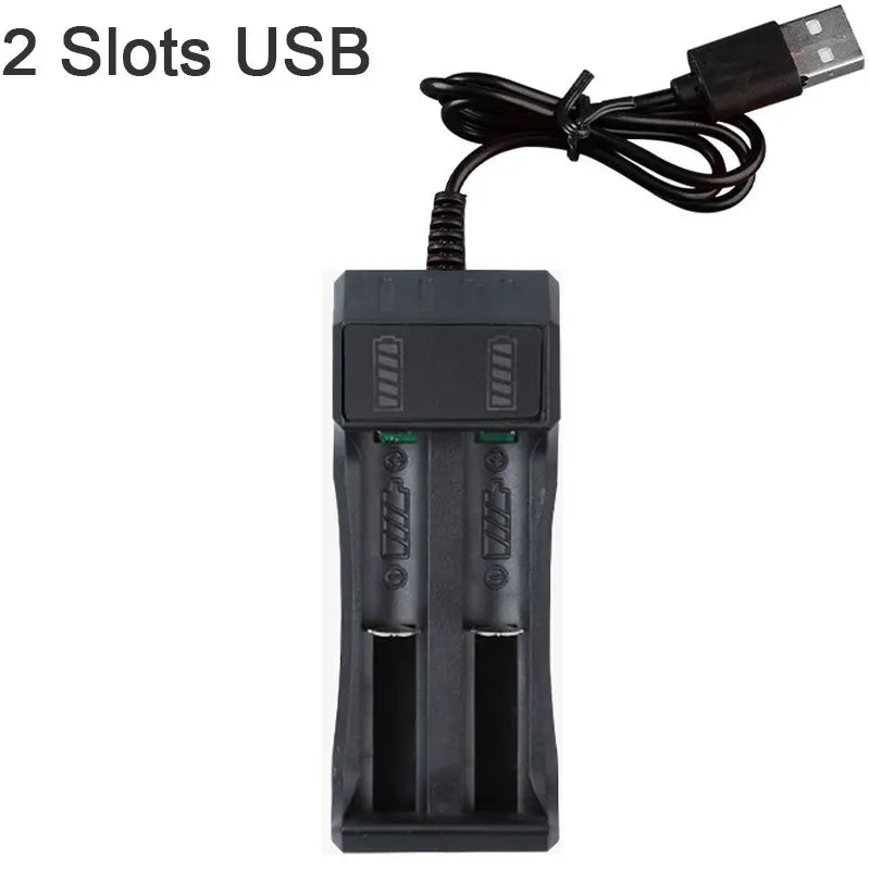 18650 Battery Charger Black 1 2 4 Slots AC 110V 220V Dual For 18650 Charging 3.7V Rechargeable Lithium Battery Charger