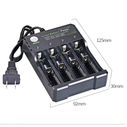 18650 Battery Charger Black 1 2 4 Slots AC 110V 220V Dual For 18650 Charging 3.7V Rechargeable Lithium Battery Charger