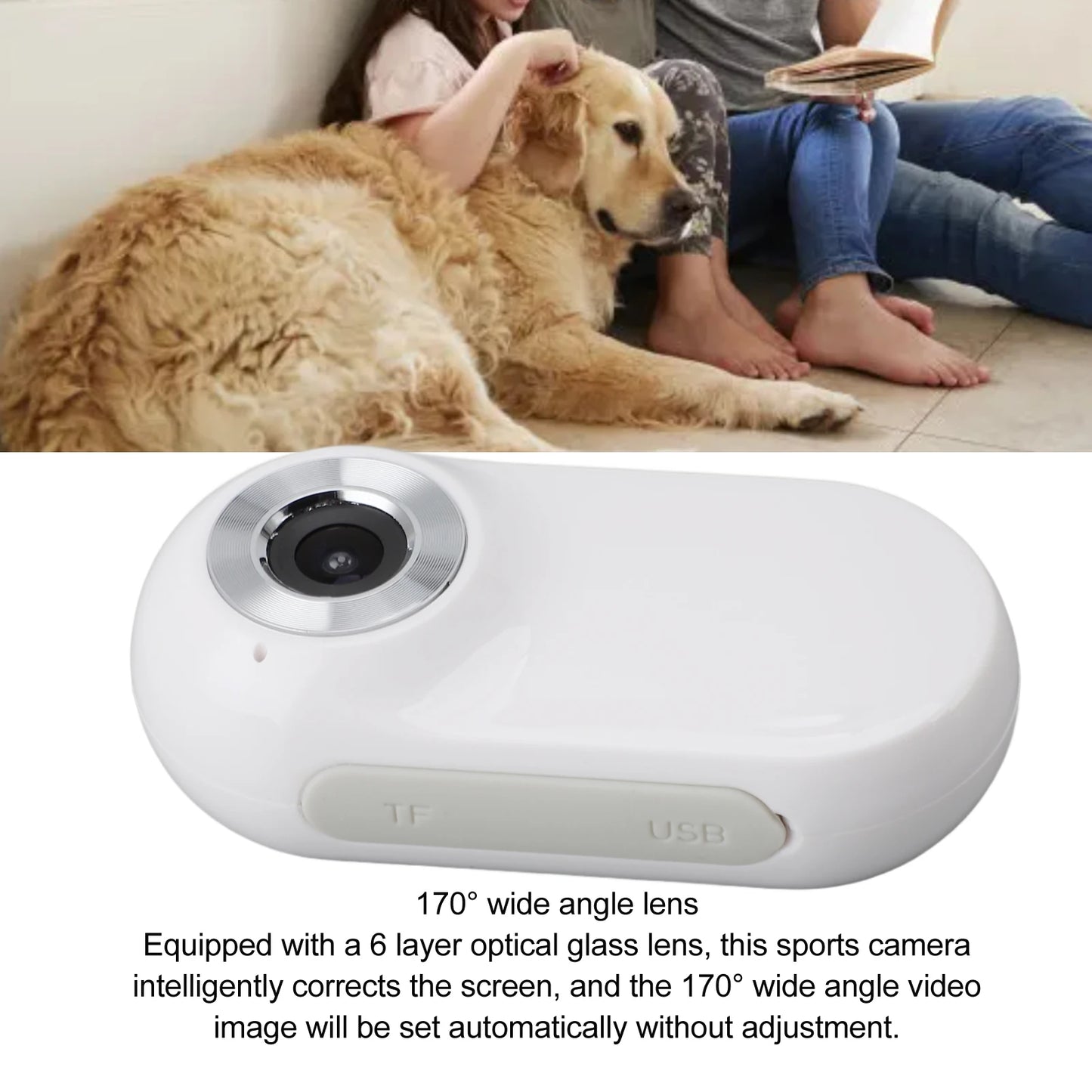 Pet Collar Camera USB Rechargeable HD 1080P LCD Display Lightweight Pet Sport Camera Support Video and Photo Function for Cats