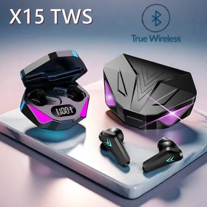 X15 TWS Gaming Earbuds Wireless Bluetooth Earphones With Mic Bass Audio Sound Positioning 9D Stereo Music HiFi Headset For Gamer